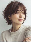 白髪ぼかし脱白髪染め似合わせショートボブ40代50代60代
