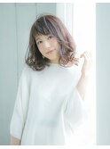【津賀 涼】ショートグレージュカラーボブウルフココアベージュ
