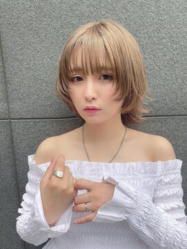 リアイス(Re:ICE) ミニウルフ/くすみブルー/流れるレイヤー/インナーハイライト