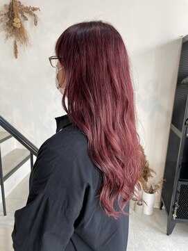 ノア(noa.) 『ハイトーンカラー』透け感のあるワインレッドワインレッド