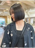 顎下ラインボブミニボブタッセルカット韓国ヘア韓国ボブ