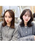 大人可愛い韓国ヘア くびれヘア レイヤーカット似合わせ顔周り
