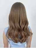 ベージュロング_レッドブラウンハッシュカット_ba475271