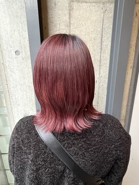 ヘアサロン アウラ(hair salon aura) ブリーチあり秋色ボルドーカラーワインレッドカラーカシスカラー