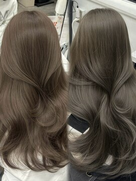 アマトウキョウ アユンチェ(AMA TOKYO×AYUNCHE) アッシュグレージュ  オリーブグレージュ  透明感カラー