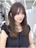 レイヤーカット ミルクティーベージュ 髪質改善