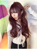 ブリーチなしダブルカラー/ボルドーブラウン/韓国ヘア