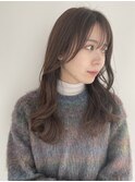 大人美人艶カラーベージュ小顔カット透明感レイヤーロング
