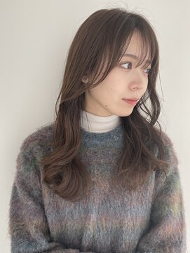 シェル 津山の手店(shel) 大人美人艶カラーベージュ小顔カット透明感レイヤーロング