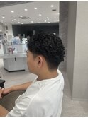 【メンズショート×オールバックパーマ】