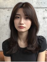 ダル 渋谷/表参道(DAL.)&nbsp;大人ブラウン顔周りレイヤー韓国風ハッシュカット