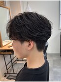 フェザーパーマセンターパート毛流れパーマ千葉駅保立大翔