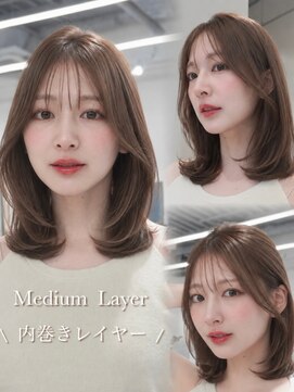 アンアミ オモテサンドウ ザ ツー(Un ami omotesando THE2) ミディアム/ミディアムレイヤー／レイヤーカット/ミディアムボブ
