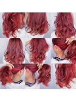 キジ(KIJI) ★ワインレッド×チェリーレッド×インナーカラー★