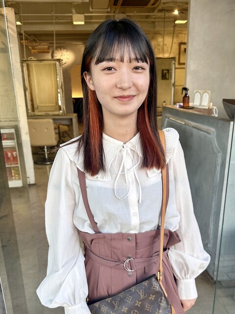 【loje】ピンクベージュ/前髪/ピレンジヘア/インナーカラー