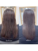 縮毛矯正+髪質改善トリートメント（リタッチ可）
