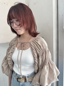 キャンバス バイ ネオリーブ 横浜西口(Canvas by neo.) くびれヘア ボブレイヤー ウルフレイヤーカット レンガカラー