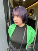 ハイトーンパープル/ハイトーンカラー/ブリーチカラー/ボブ/韓国