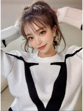 オリジンズヘアーセカンド 守谷店(Origins hair 2nd) シースルーバング×ベージュ系白髪ぼかしカラー×BYKARTE TR