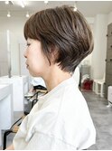 前下がりショート・ボブ/絶壁解消/前髪あり/30代/40代/50代