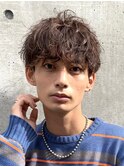 メンズパーマメンズカットセンターパートメンズマッシュウルフ