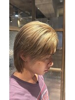 メンズココ メンズパーマ 韓国ヘア 日本橋店(MENS COCO)&nbsp;お客様スタイル長めハイトーンセンターパート