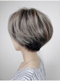 【40代50代60代】立体感ひし形ショートボブ／前髪あり／小顔見せ