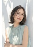 ミディアムボブ/大人女性/グレージュ/髪質改善/白髪ぼかし