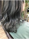 バレイヤージュカラー☆グレー×メッシュ×ロブ【syead八王子】