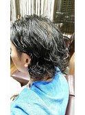 渋いパーマ2ブロックスタイル