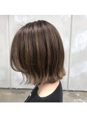 切りっぱなしボブ【ハイライト ハイトーンカラー】
