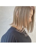 【YOKE】インスタ人気切りっぱなしボブブリーチシアーベージュ