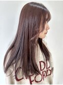【FOLK】透明感ピンクブラウン☆似合わせストレートロング♪