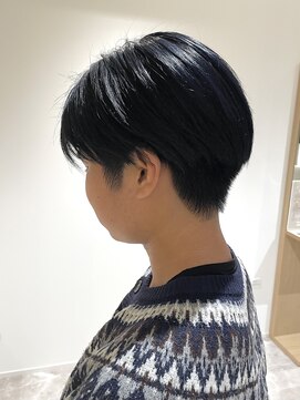 ソイクフ 四条大宮店(SOY-KUFU) 【soy-kufu】MEN'S HAIRネイビーアッシュブラックショート
