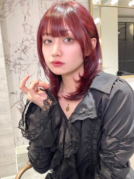 アマンドール(Aman D'or) ワンホンレイヤー×ブリーチなしレッド