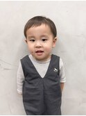 キッズカット　刈り上げ　２ブロ　ベリーショート　前髪