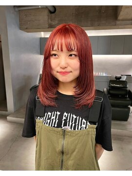 リール(rire) rireイメチェン前髪アンブレラカラーこなれミディウェーブパーマ