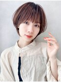 say.黒髪ボブルフネビージュ小顔ワンレン丸みショートハイライト