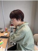 暖色カラーマッシュショート
