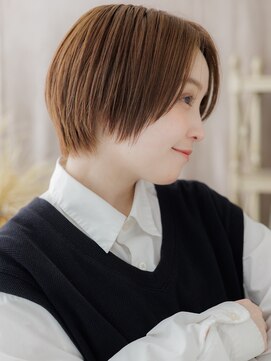 カバーヘアアンドスパ ブリス 浦和(COVER HAIR&SPA bliss) マロンベージュ前髪なしショートマッシュc7浦和