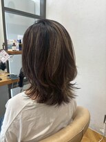 ヘア ルーナ バイ アプリーレ(hair lune by Aprire)&nbsp;透明感ベージュハイライトくびれ外ハネミディアム20代30代40代