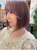 ピンクベージュカラー☆ボブ