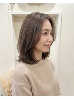ヘアーサロンブランコ(hair salon blanco)&nbsp;大人可愛いレイヤーミディアム×ミルクティーベージュ