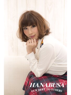 ハナブサ 田上店(HANABUSA) ナチュラル可愛いボブ~斜めバング&顔周りで見せる小顔カット~