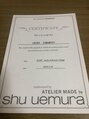 ルーヴル トータル ビューティ サロン 生駒(LOUVRE Total Beauty Salon)&nbsp;shu uemuraのスクールの卒業書！メイクアップも日々勉強中です☆