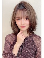 【shige】ホワイトグレージュコンマヘアネビージュボブウルフ
