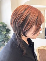 アミュレ(Amule)&nbsp;ペールオレンジ前髪ありこなれカラー2023最旬秋冬ウルフ20代30代