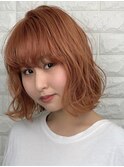 オレンジベージュ／アヴェダカラー／ブリーチあり