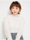 ミディアムヘア/ショコラベージュ/ボブルフ/新宿駅
