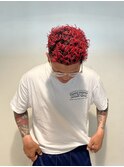 パーマ・レッドカラー・メンズパーマ